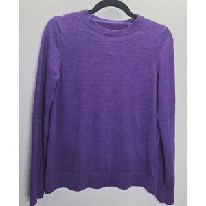 Banana Republic 100% Merino Wool Sweater Purple Crewneck Lightweight Size M